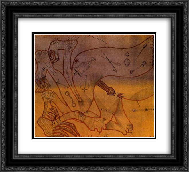 Suite ErÆ’otica 22x20 Black Ornate Wood Framed Art Print Poster with Double Matting by Ponc, Joan