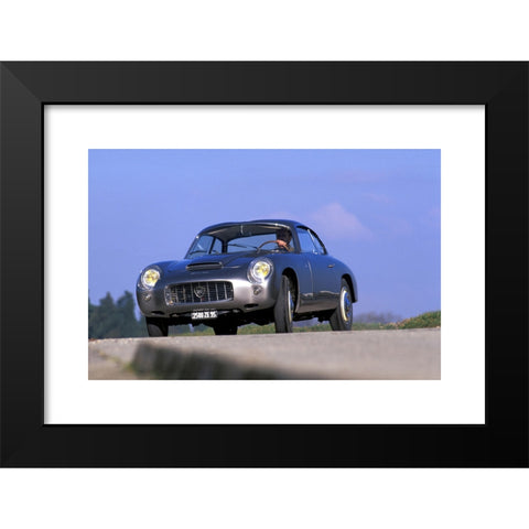 1960's Image Collection by culture-images GmbH - Black Modern Wood Framed Art Print Titled: Car, Lancia Flaminia Zagato Coupe, Coupé, sports car, silver, vintage car, 1960s, sixties, driving, diagonal front, front view,