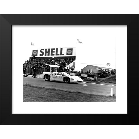 1960's Image Collection by GP Library Limited - Black Modern Wood Framed Art Print Titled: Winning car Mike Spence-Phil Hill's Chaparral 2F Chevrolet in BOAC 1000Kms, Brand Hatch, England 30 July 1967.