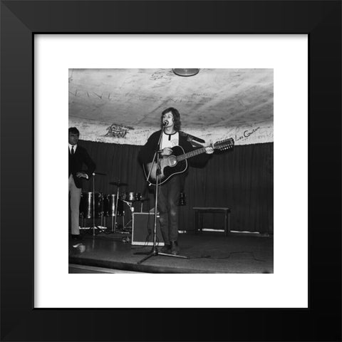 1960's Image Collection by Photo 12 - Black Modern Wood Framed Art Print Titled: French singer Michel Polnareff on the stage of the Golf-Drouot in Paris. November 1965 Photo André Crudo