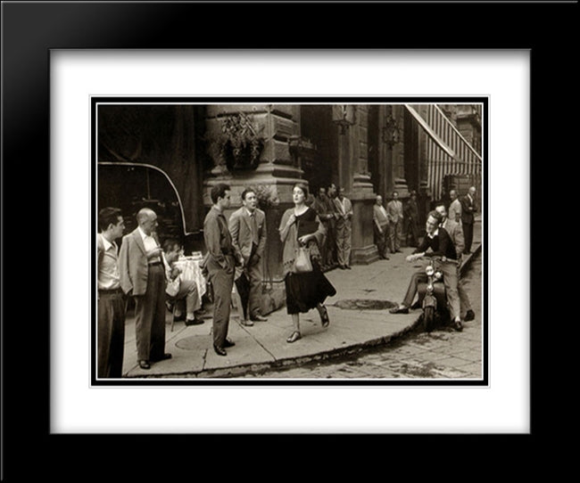 American Girl in Italy 18x15 Black Modern Wood Framed Art Print Poster with Double Matting by Orkin, Ruth