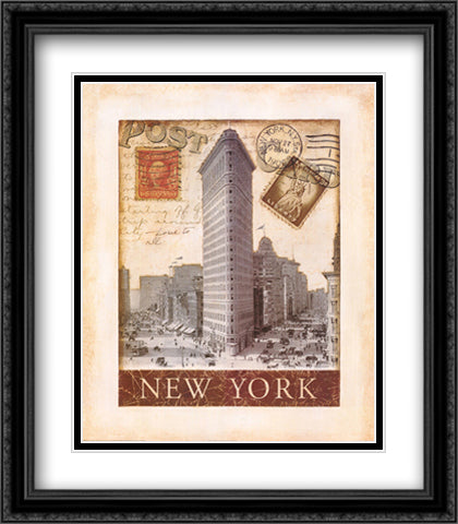 Destination New York 24x28 Black Ornate Wood Framed Art Print Poster with Double Matting by Chaden, Tina