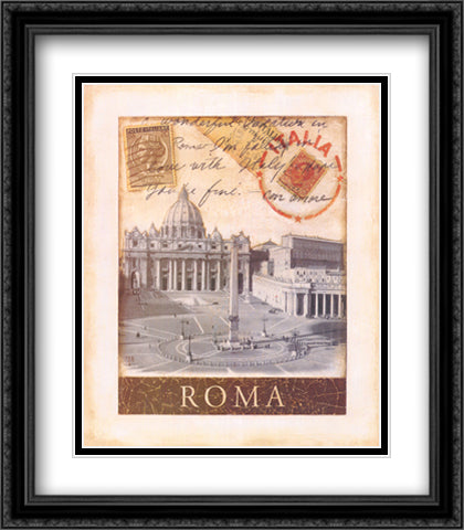 Destination Rome 24x28 Black Ornate Wood Framed Art Print Poster with Double Matting by Chaden, Tina