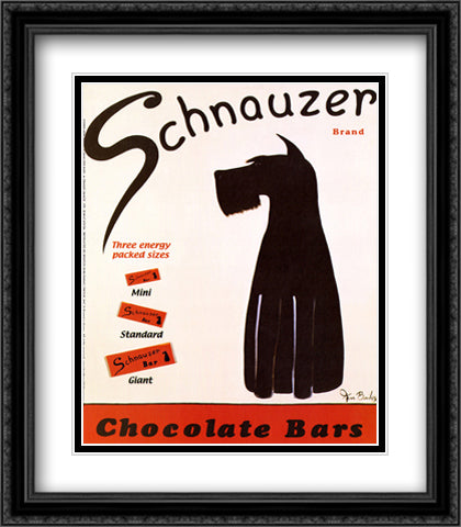 Schnauzer Bars 26x32 Black Ornate Wood Framed Art Print Poster with Double Matting by Bailey, Ken