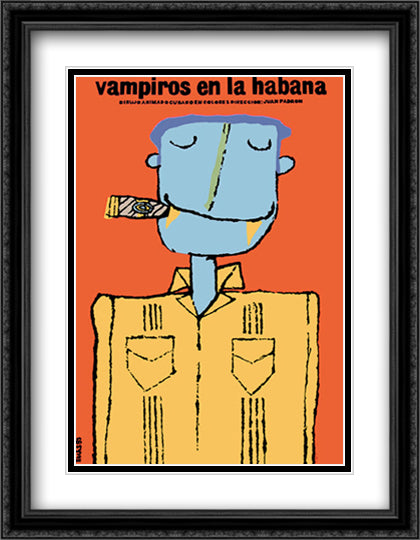 Vampires in Havana (Vampiros en la Habana) 24x33 Black Ornate Wood Framed Movie Poster with Double Matting