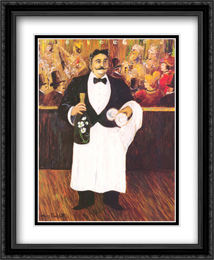 Moulin de la Galette I 24x31 Black Ornate Wood Framed Art Print Poster with Double Matting by Buffet, Guy