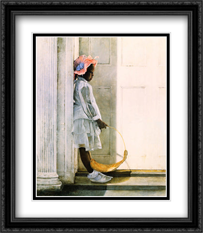 Alicia 26x32 Black Ornate Wood Framed Art Print Poster with Double Matting by Young, Stephen Scott