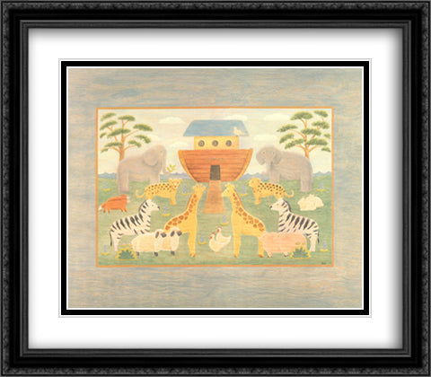 Noah's Ark 26x32 Black Ornate Wood Framed Art Print Poster with Double Matting by M.P.