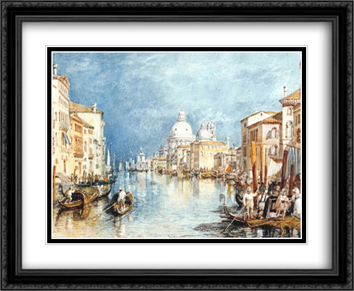 Grand Canal, Venice 30x22 Black Ornate Wood Framed Art Print Poster with Double Matting by Turner, J.M.W.