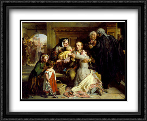 Waiting For The Verdict 30x26 Black Ornate Wood Framed Art Print Poster with Double Matting by Solomon, Abraham