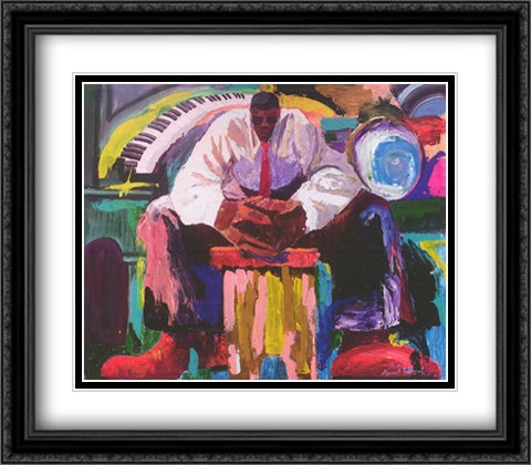 Before The Gig 26x32 Black Ornate Wood Framed Art Print Poster with Double Matting by Tilghman, Dane