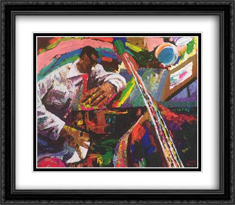 After The Gig 26x32 Black Ornate Wood Framed Art Print Poster with Double Matting by Tilghman, Dane