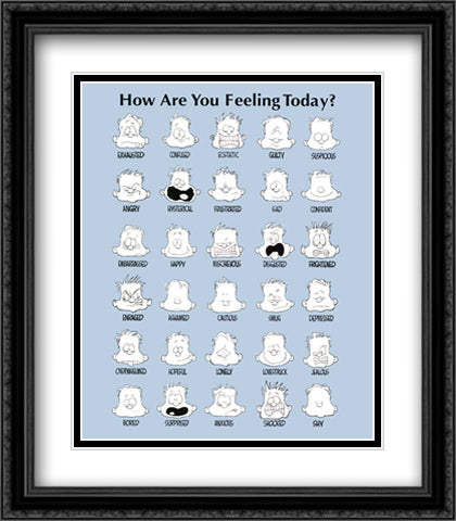 How Are You Feeling Today? 22x28 Black Ornate Wood Framed Art Print Poster with Double Matting by Borgman, Jim
