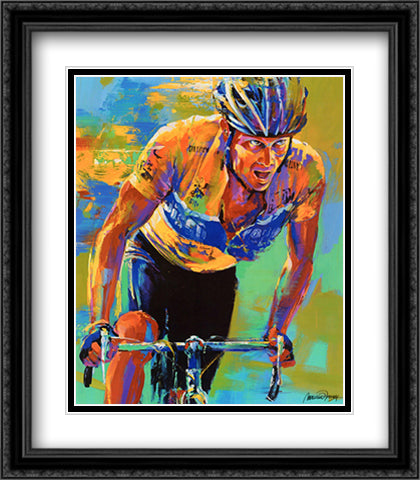 Lance Armstrong - 7X Tour de France Champion 23x32 Black Ornate Wood Framed Art Print Poster with Double Matting by Farley, Malcolm