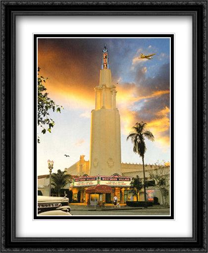 Fox Theater 23x29 Black Ornate Wood Framed Art Print Poster with Double Matting by Grossman, Larry