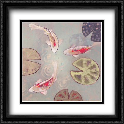 Floating Motion II 28x28 Black Ornate Wood Framed Art Print Poster with Double Matting by Koury, Aleah