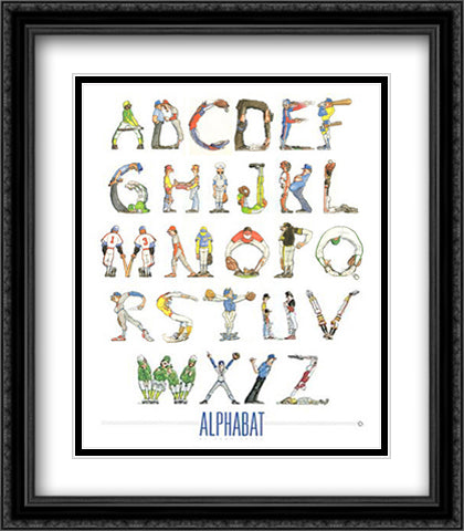 Alphabat 26x32 Black Ornate Wood Framed Art Print Poster with Double Matting by Keith, Doug