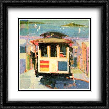 City by the Bay 26x32 Black Ornate Wood Framed Art Print Poster with Double Matting by Livingston, Francis