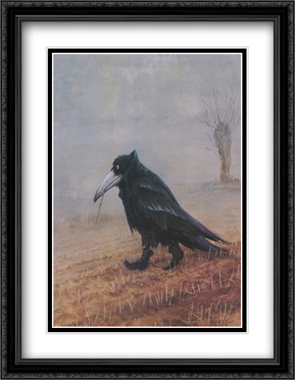 Krahe 24x32 Black Ornate Wood Framed Art Print Poster with Double Matting by Hurzlmeier, Rudi