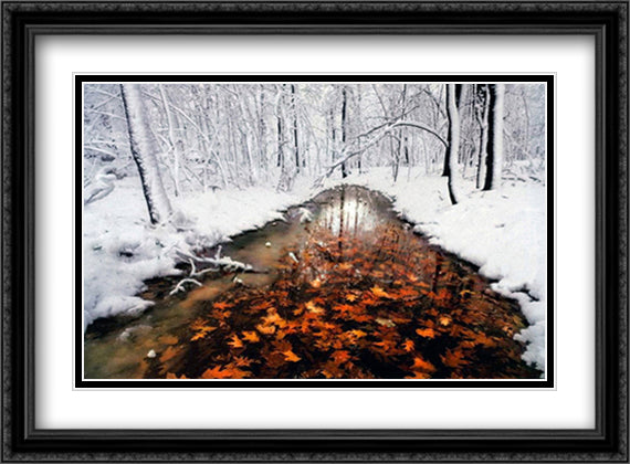 Autumn Pass 28x22 Black Ornate Wood Framed Art Print Poster with Double Matting by Brandenburg, Jim