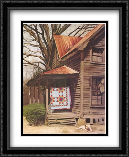 Gilley's House 28x22 Black Ornate Wood Framed Art Print Poster with Double Matting by American Artists