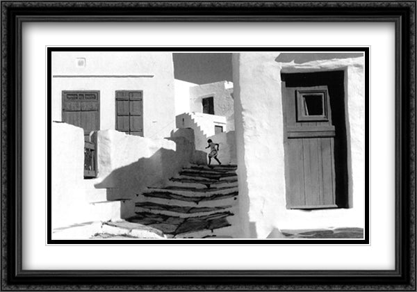 Sifnos, Greece 1961 32x24 Black Ornate Wood Framed Art Print Poster with Double Matting by Bresson, Henri Cartier