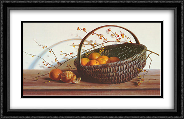 Oranges 27x20 Black Ornate Wood Framed Art Print Poster with Double Matting by Campanelli, Pauline Eble