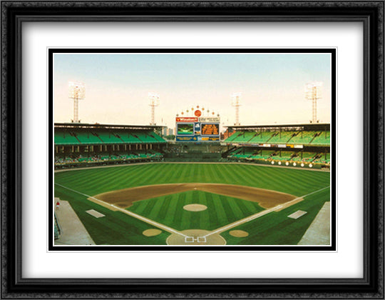 Old Comiskey Park Chicago 28x22 Black Ornate Wood Framed Art Print Poster with Double Matting by Rosen, Ira