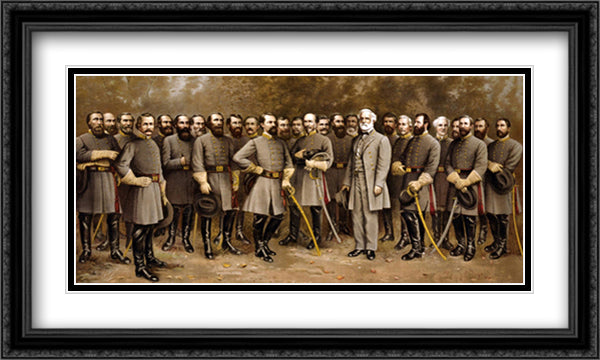 Robert E. Lee and his Generals 28x19 Black Ornate Wood Framed Art Print Poster with Double Matting by American History