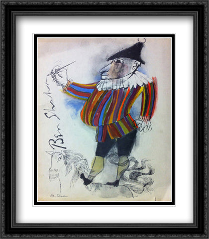 Poster Jan 18 to Feb 12 27x33 Black Ornate Wood Framed Art Print Poster with Double Matting by Shahn, Ben