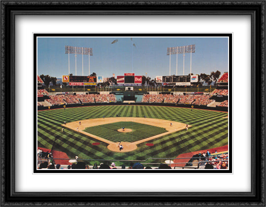 Oakland Coliseum 28x22 Black Ornate Wood Framed Art Print Poster with Double Matting by Rosen, Ira
