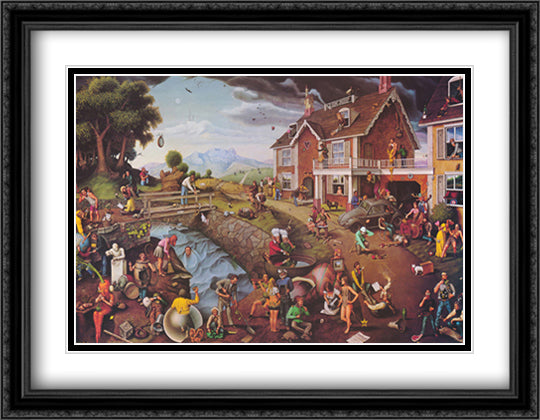 Proverbidioms 32x26 Black Ornate Wood Framed Art Print Poster with Double Matting by Breitenbach, Thomas E.