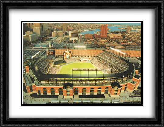 Baltimore, Maryland, Camden Yards 32x26 Black Ornate Wood Framed Art Print Poster with Double Matting by Smith, Mike