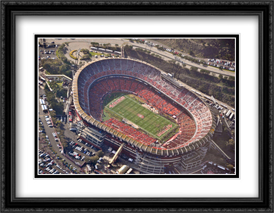 San Francisco, California, 3Com Candlestick 32x26 Black Ornate Wood Framed Art Print Poster with Double Matting by Smith, Mike