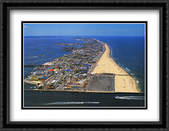 Ocean City, Maryland 32x26 Black Ornate Wood Framed Art Print Poster with Double Matting by Smith, Mike