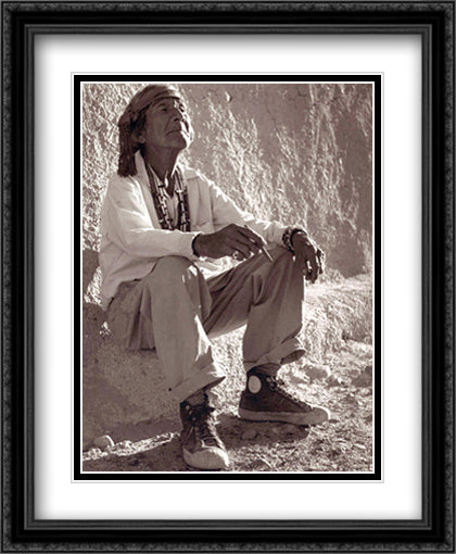 White Man's Mocassins 26x32 Black Ornate Wood Framed Art Print Poster with Double Matting by Marmon, Lee