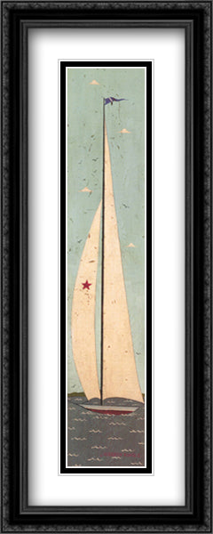 Nautical III 11x32 Black Ornate Wood Framed Art Print Poster with Double Matting by Kimble, Warren