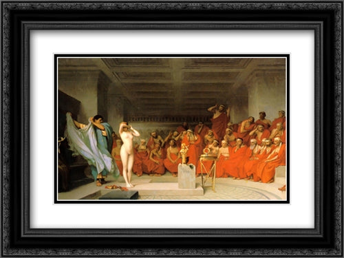 Phryne before the Areopagus 24x18 Black Ornate Wood Framed Art Print Poster with Double Matting by Gerome, Jean Leon