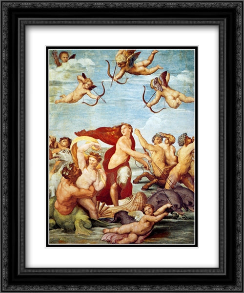 Galatea 20x24 Black Ornate Wood Framed Art Print Poster with Double Matting by Raphael