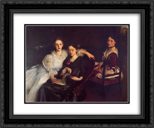 The Misses Vickers 24x20 Black Ornate Wood Framed Art Print Poster with Double Matting by Sargent, John Singer