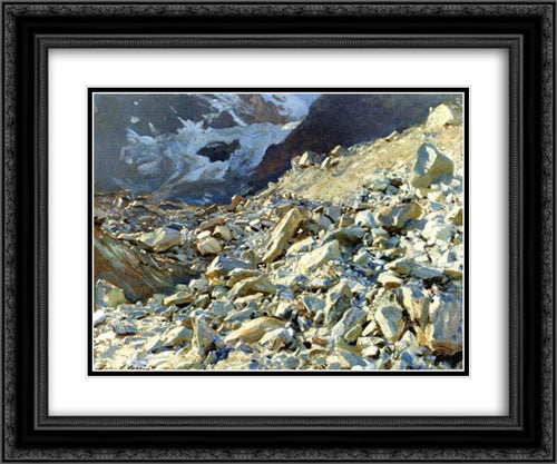 The Moraine 24x20 Black Ornate Wood Framed Art Print Poster with Double Matting by Sargent, John Singer