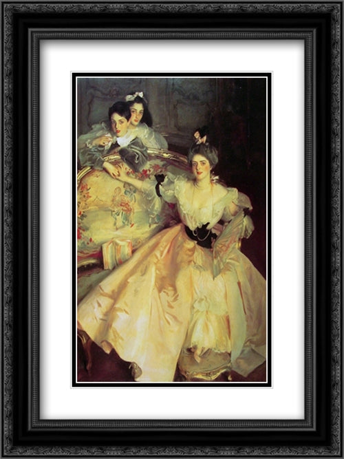 Mrs Carl Meyer and her Children 18x24 Black Ornate Wood Framed Art Print Poster with Double Matting by Sargent, John Singer
