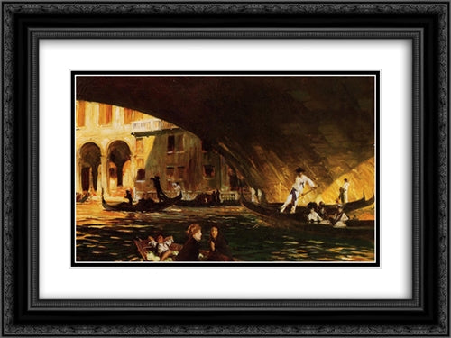 The Rialto 24x18 Black Ornate Wood Framed Art Print Poster with Double Matting by Sargent, John Singer