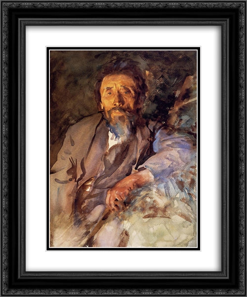 The Tramp 20x24 Black Ornate Wood Framed Art Print Poster with Double Matting by Sargent, John Singer