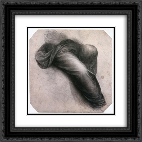 Study for Madonna and Child with St Anne 20x20 Black Ornate Wood Framed Art Print Poster with Double Matting by da Vinci, Leonardo