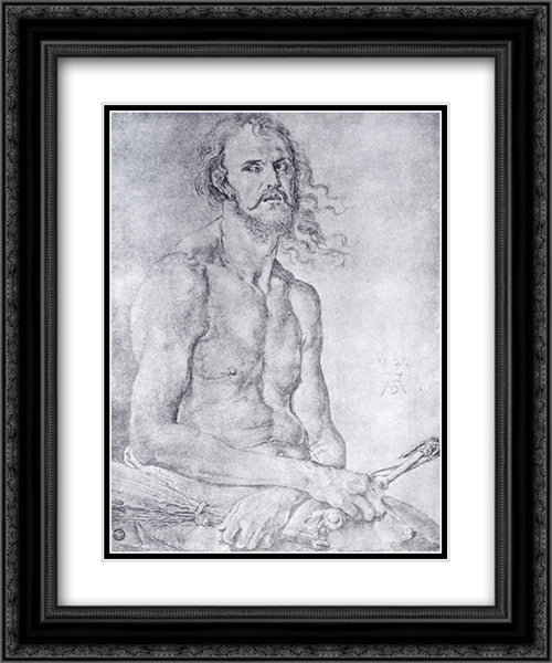 The Man Of Sorrows 20x24 Black Ornate Wood Framed Art Print Poster with Double Matting by Durer, Albrecht