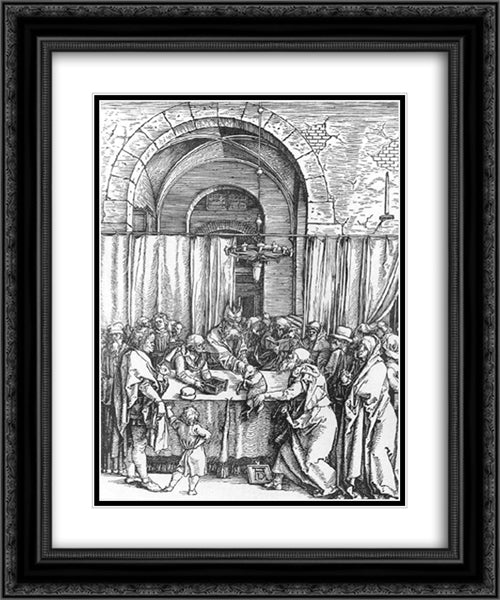 Refusal of Joachim's Offer 20x24 Black Ornate Wood Framed Art Print Poster with Double Matting by Durer, Albrecht