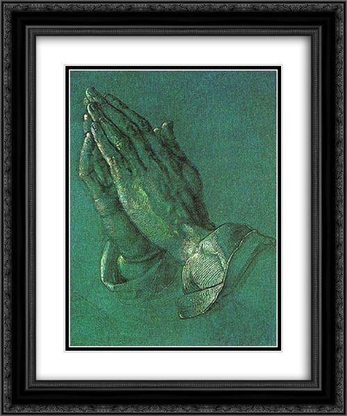 Hands 20x24 Black Ornate Wood Framed Art Print Poster with Double Matting by Durer, Albrecht