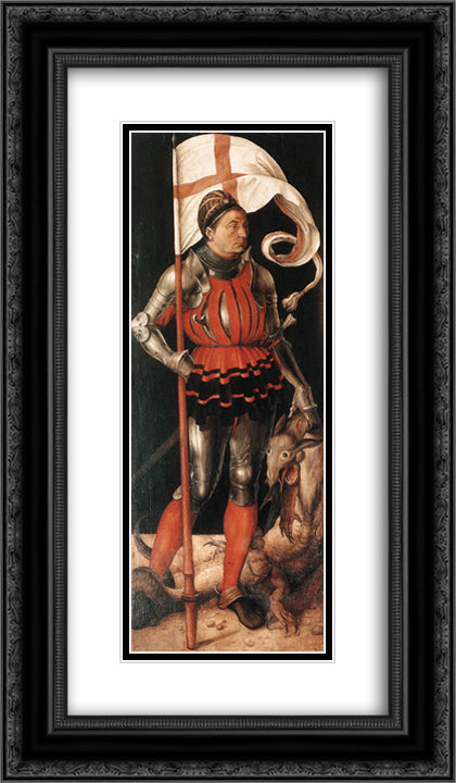 Paumgartner Altar (left wing) 14x24 Black Ornate Wood Framed Art Print Poster with Double Matting by Durer, Albrecht