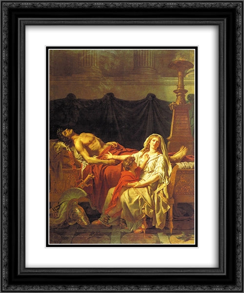 Andromache Mourning Hector 20x24 Black Ornate Wood Framed Art Print Poster with Double Matting by Tissot, James